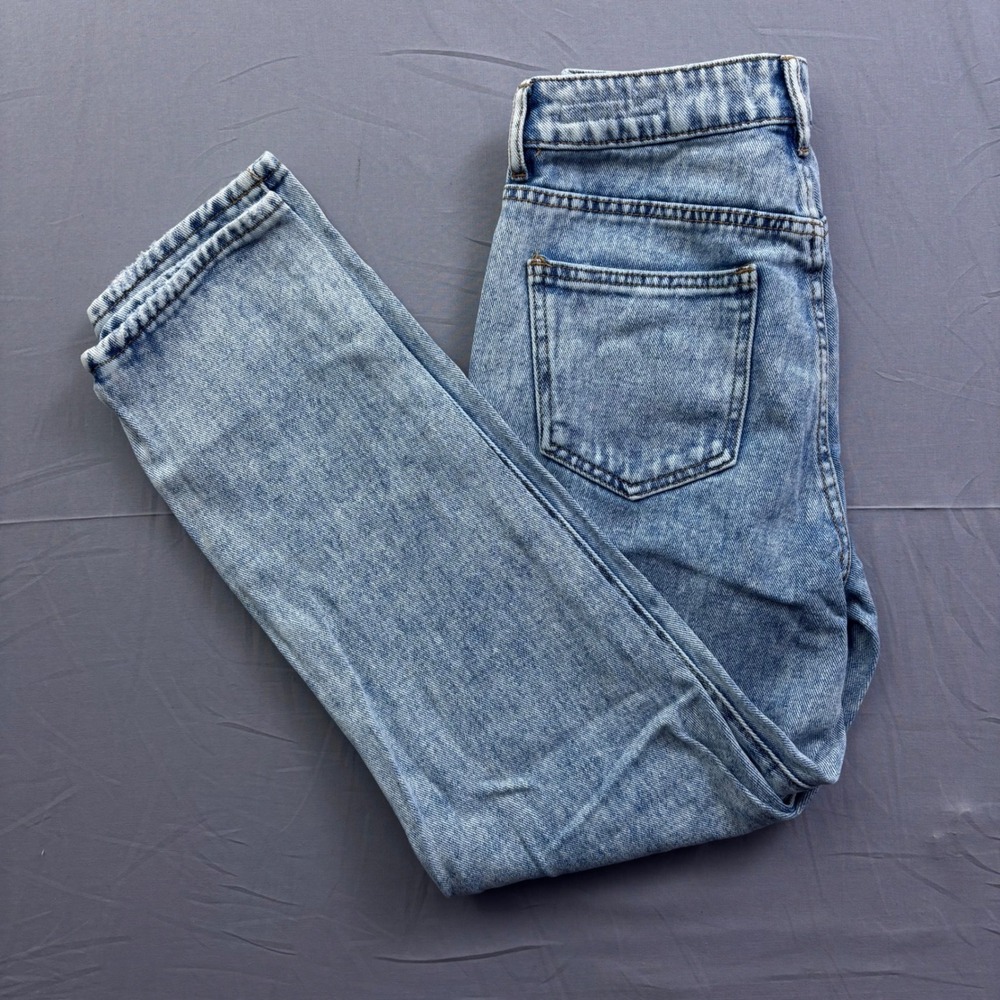 PacSun Womens High Waisted Mom Jeans‎ Acid Wash Light Blue Denim Size 25